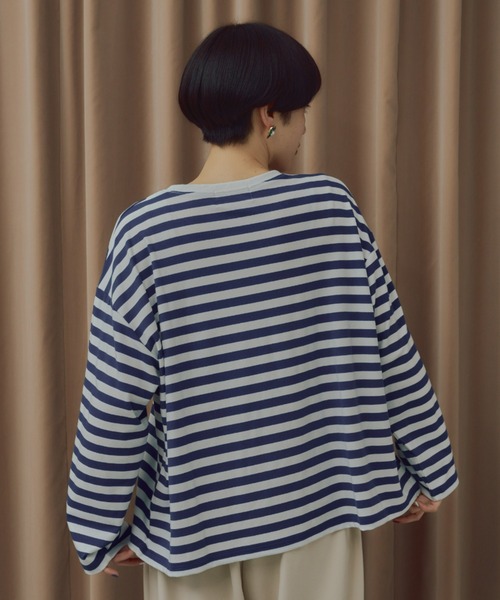 manana suerte（マニャーナスエルテ）の「ボーダーカットソー（Tシャツ/カットソー・レディース・ミント/ブルー/ピンク/ブラック・FREE）」の19枚目の写真