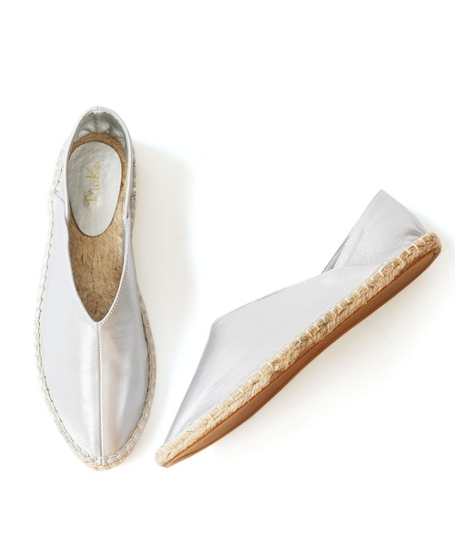 RiiiKa（リーカ）の「【RiiiKa/リーカ】ポインテッドトゥジュートシューズ（スリッポン・レディース・ブラック/シルバー/ホワイト/キャメル・S/M/L）」の7枚目の写真