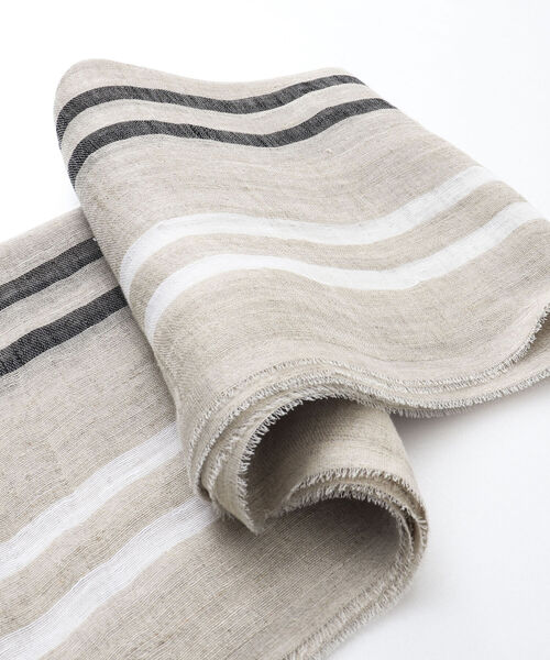 NOLLEY'S goodman(ノーリーズグッドマン)の「リネンコットンラインストール(ストール/ショール・メンズ・ライトグレー/ベージュ・FREE)」の13枚目の写真