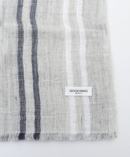 NOLLEY'S goodman(ノーリーズグッドマン)の「リネンコットンラインストール(ストール/ショール・メンズ・ライトグレー/ベージュ・FREE)」の20枚目の写真