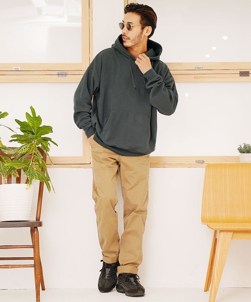 jiggys shop（ジギーズショップ）の「マイクロフリース ビッグシルエット プルオーバー フーディー パーカー（パーカー・メンズ・グリーン/グレー系その他/ブラック/ネイビー/オフホワイト/ピンク系その他/チャコールグレー・X-LARGE/MEDIUM/LARGE/SMALL）」の13枚目の写真