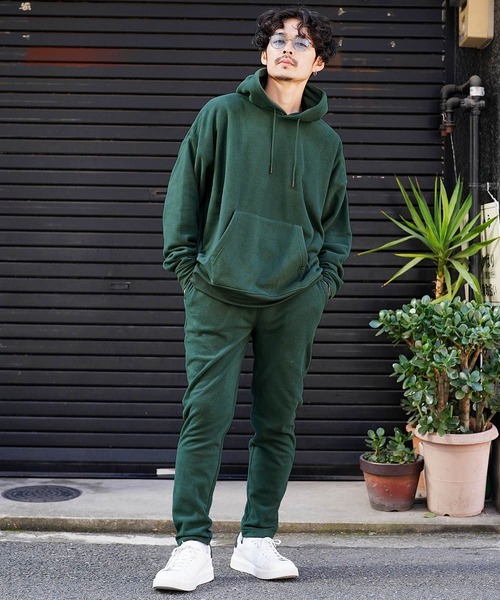 jiggys shop（ジギーズショップ）の「マイクロフリース ビッグシルエット プルオーバー フーディー パーカー（パーカー・メンズ・グリーン/グレー系その他/ブラック/ネイビー/オフホワイト/ピンク系その他/チャコールグレー・X-LARGE/MEDIUM/LARGE/SMALL）」の17枚目の写真