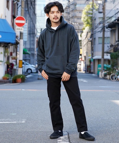 jiggys shop（ジギーズショップ）の「マイクロフリース ビッグシルエット プルオーバー フーディー パーカー（パーカー・メンズ・グリーン/グレー系その他/ブラック/ネイビー/オフホワイト/ピンク系その他/チャコールグレー・X-LARGE/MEDIUM/LARGE/SMALL）」の19枚目の写真