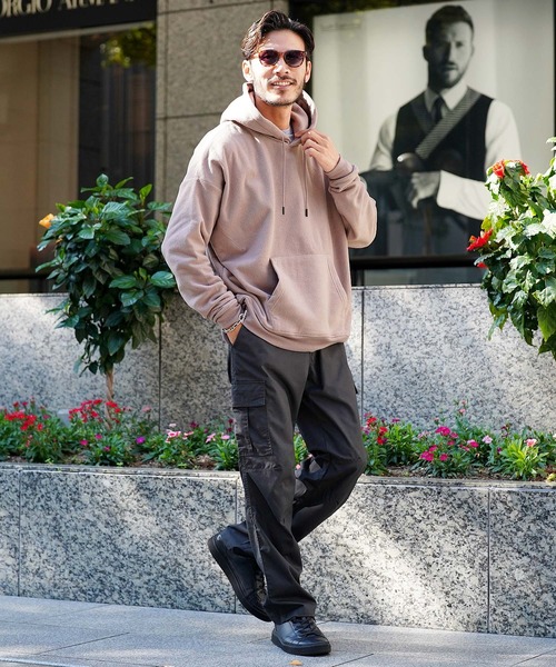 jiggys shop（ジギーズショップ）の「マイクロフリース ビッグシルエット プルオーバー フーディー パーカー（パーカー・メンズ・グリーン/グレー系その他/ブラック/ネイビー/オフホワイト/ピンク系その他/チャコールグレー・X-LARGE/MEDIUM/LARGE/SMALL）」の21枚目の写真