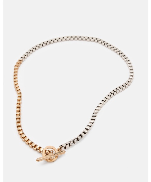ALLSAINTS（オールセインツ）の「BOX CHAIN TWO TONE NECKLACE | ボックス チェーン ツートーン ネックレス（ネックレス・レディース・ゴールド系その他・ONE SIZE）」の2枚目の写真