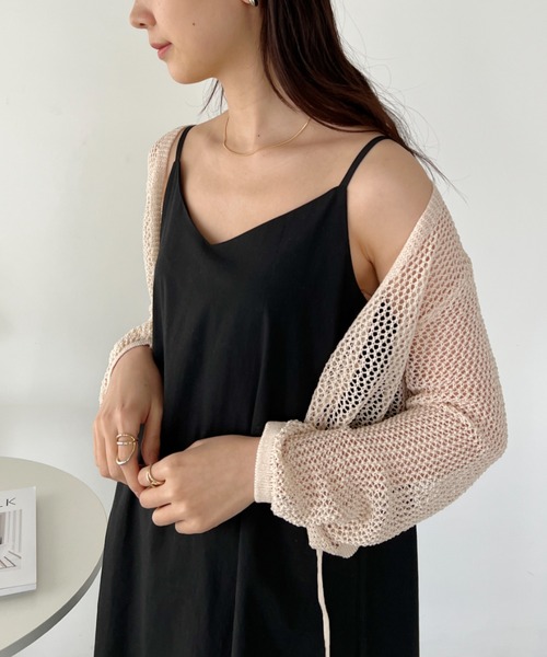 CLEA(クレア)の「コットンVネックロングキャミワンピース(ワンピース・レディース・ブラック/ナチュラル/サックスブルー・FREE)」の6枚目の写真