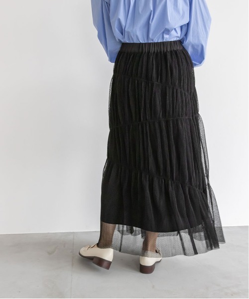 RANDA（ランダ）の「【選べる丈感】ドットチュールティアードスカート（スカート・レディース・ブラック/ホワイト・FREE/TM）」の10枚目の写真