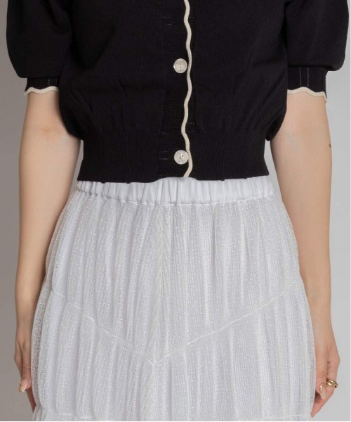 RANDA（ランダ）の「【選べる丈感】ドットチュールティアードスカート（スカート・レディース・ブラック/ホワイト・FREE/TM）」の20枚目の写真