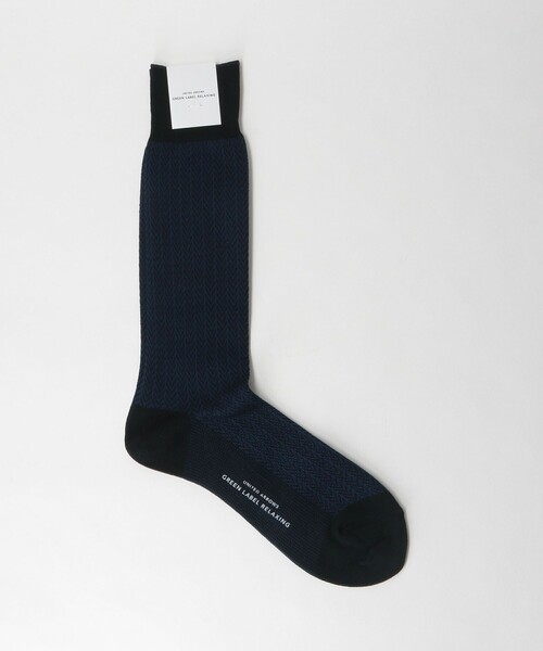 green label relaxing(グリーンレーベルリラクシング)の「シルケット へリンボーン ドレスソックス(ソックス/靴下・メンズ・ネイビー/ダークブラウン/ブラック・FREE)」の3枚目の写真