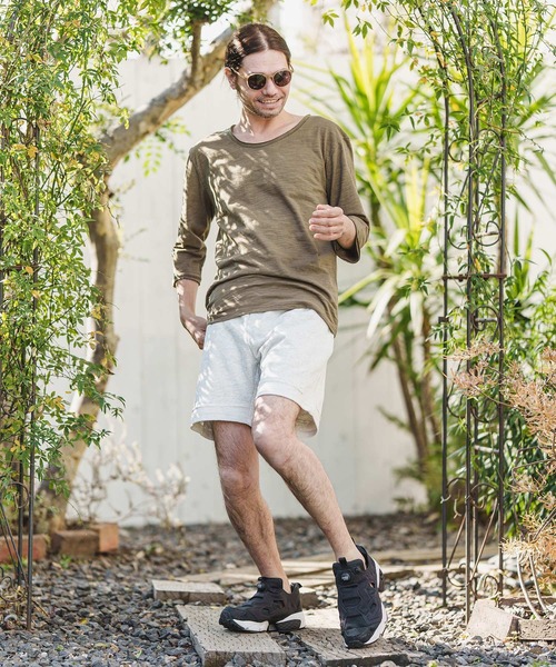 CAMBIO(カンビオ)の「mlt4250- カットオフUネック7分袖スラブカットソー(Tシャツ/カットソー・メンズ・グレー/ネイビー/カーキ/ホワイト/ブラック・S/M/L)」の17枚目の写真