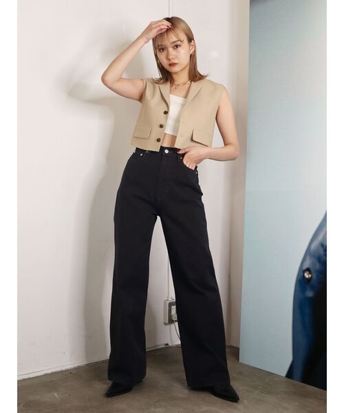 EMODA（エモダ）の「クロップドスーツベスト（ベスト・レディース・ブラック/ベージュ/ネイビー・FREE）」の18枚目の写真