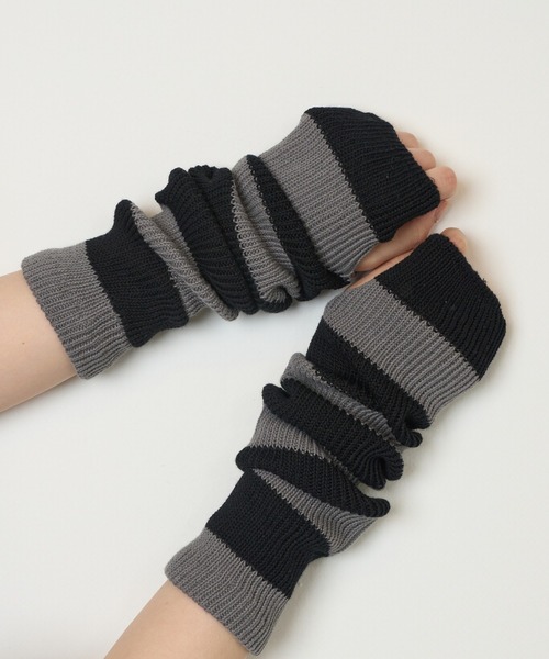 WEGO（ウィゴー）の「WEGO/ボーダーアームカバー（アームカバー・レディース・ブラック/グレー・FREE）」の5枚目の写真