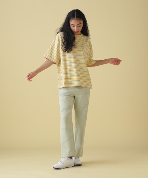 AVIREX（アヴィレックス）の「BACK PRINT BORDER TOPS/ バックプリントボーダートップス（Tシャツ/カットソー・レディース・ベージュ/イエロー/ピンク・FREE）」の18枚目の写真