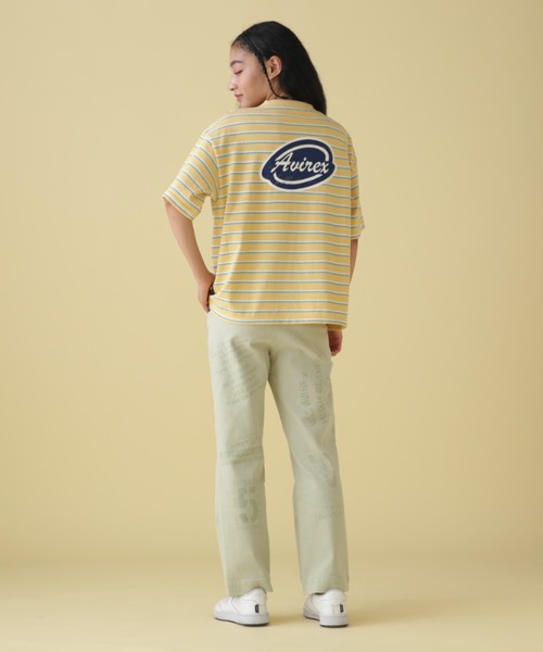 AVIREX（アヴィレックス）の「BACK PRINT BORDER TOPS/ バックプリントボーダートップス（Tシャツ/カットソー・レディース・ベージュ/イエロー/ピンク・FREE）」の19枚目の写真