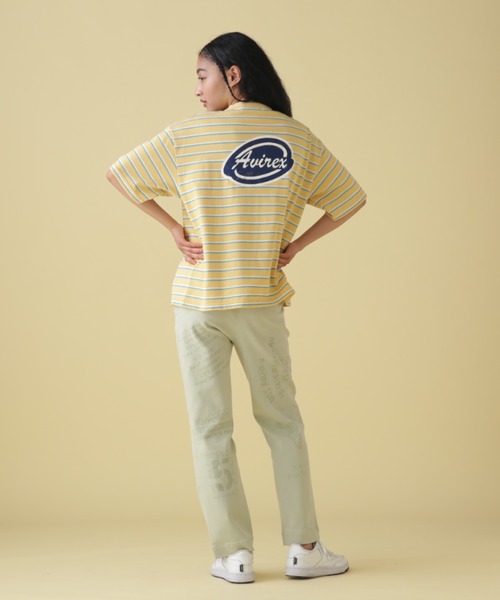 AVIREX（アヴィレックス）の「BACK PRINT BORDER TOPS/ バックプリントボーダートップス（Tシャツ/カットソー・レディース・ベージュ/イエロー/ピンク・FREE）」の20枚目の写真