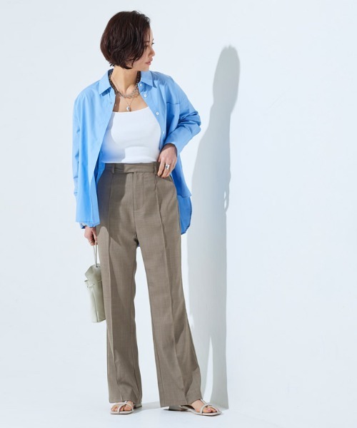 RASW（ラス）の「[RASW] リネンライクピンタックフレアパンツ（その他パンツ・レディース・カーキ系/ダークネイビー・L/PM/M）」の22枚目の写真