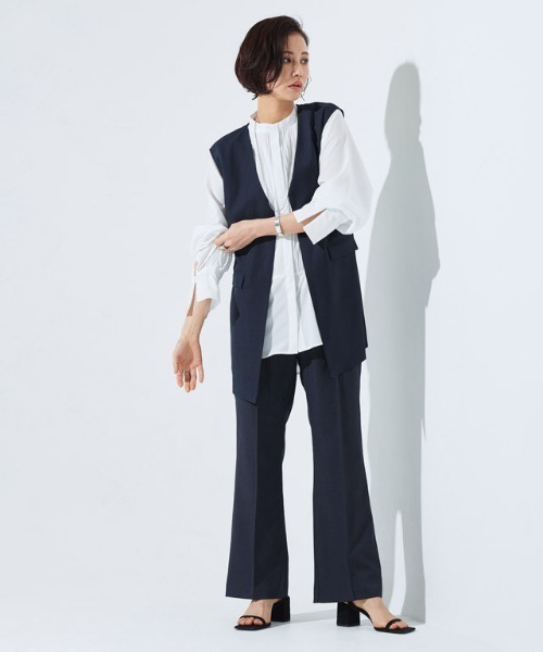 RASW（ラス）の「[RASW] リネンライクピンタックフレアパンツ（その他パンツ・レディース・カーキ系/ダークネイビー・L/PM/M）」の5枚目の写真