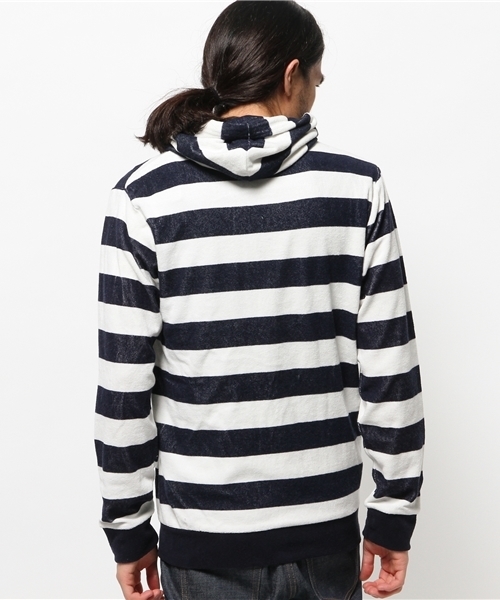 VENCEEXCHANGE（ヴァンスエクスチェンジ）の「パイルボーダーZIPパーカー（パーカー・メンズ・ネイビー・LARGE/MEDIUM）」の9枚目の写真