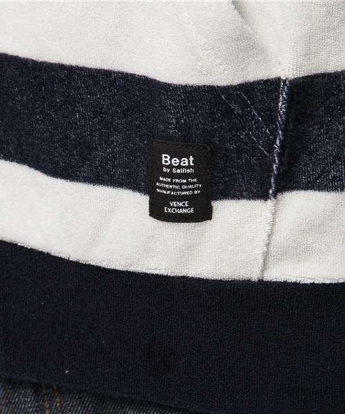 VENCEEXCHANGE（ヴァンスエクスチェンジ）の「パイルボーダーZIPパーカー（パーカー・メンズ・ネイビー・LARGE/MEDIUM）」の3枚目の写真