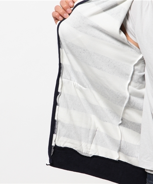 VENCEEXCHANGE（ヴァンスエクスチェンジ）の「パイルボーダーZIPパーカー（パーカー・メンズ・ネイビー・LARGE/MEDIUM）」の5枚目の写真