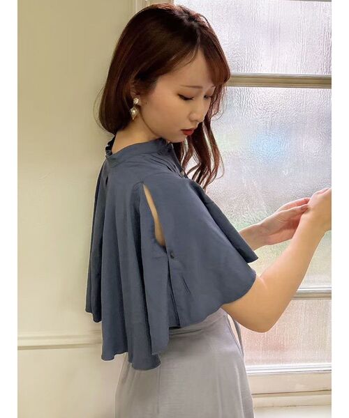 dazzlin（ダズリン）の「【MURUA×dazzlin】ハーフスリーブブラウス（シャツ/ブラウス・レディース・ホワイト/ブルー・FREE）」の2枚目の写真