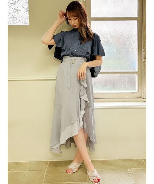 dazzlin（ダズリン）の「【MURUA×dazzlin】ハーフスリーブブラウス（シャツ/ブラウス・レディース・ホワイト/ブルー・FREE）」の17枚目の写真