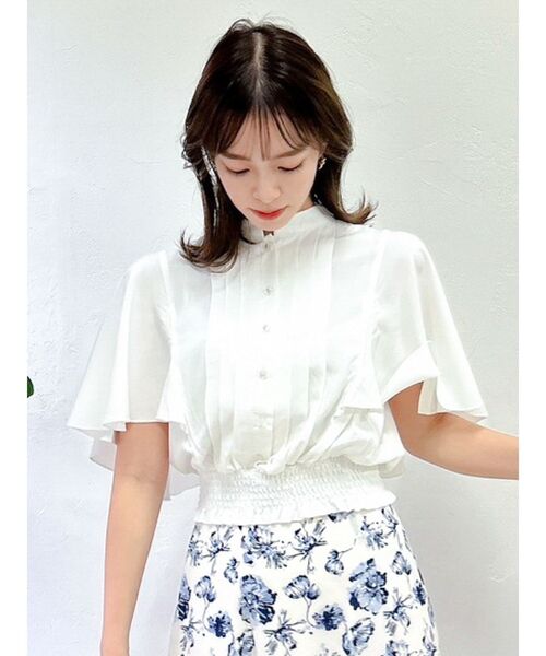 dazzlin（ダズリン）の「【MURUA×dazzlin】ハーフスリーブブラウス（シャツ/ブラウス・レディース・ホワイト/ブルー・FREE）」の15枚目の写真