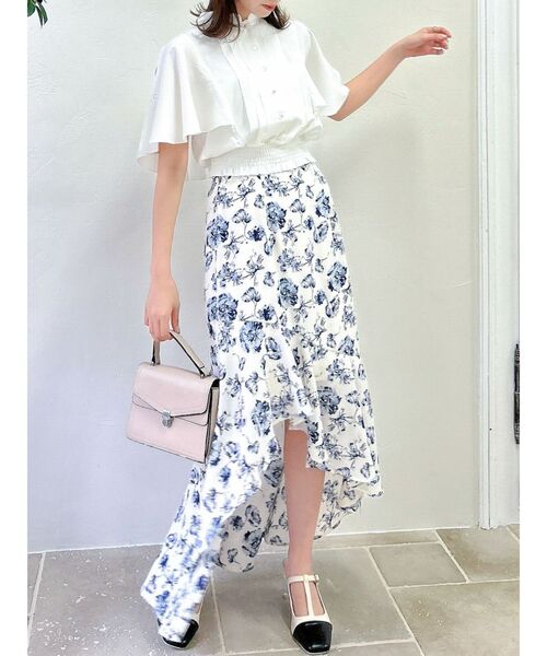 dazzlin（ダズリン）の「【MURUA×dazzlin】ハーフスリーブブラウス（シャツ/ブラウス・レディース・ホワイト/ブルー・FREE）」の8枚目の写真