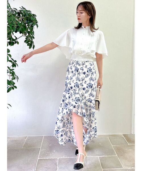 dazzlin（ダズリン）の「【MURUA×dazzlin】ハーフスリーブブラウス（シャツ/ブラウス・レディース・ホワイト/ブルー・FREE）」の12枚目の写真