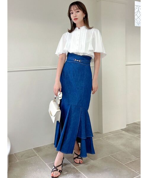 dazzlin（ダズリン）の「【MURUA×dazzlin】ハーフスリーブブラウス（シャツ/ブラウス・レディース・ホワイト/ブルー・FREE）」の16枚目の写真