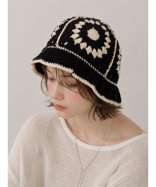セール】【HIKA】かぎ編み柄ニットHAT（ハット）｜HIKA（ヒカ）の