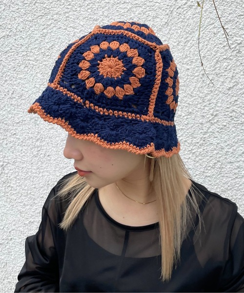 HIKA】かぎ編み柄ニットHAT（ハット）｜HIKA（ヒカ）の