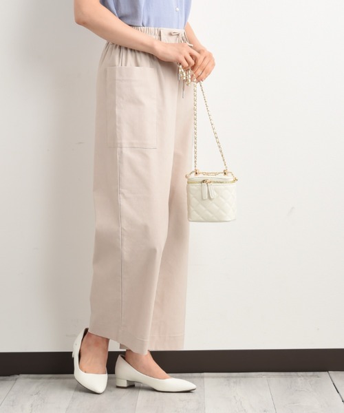 INTERPLANET（インタープラネット）の「綿麻ストレッチカーゴワイドパンツ（その他パンツ・レディース・ブラック/カーキ/ベージュ・FREE）」の2枚目の写真