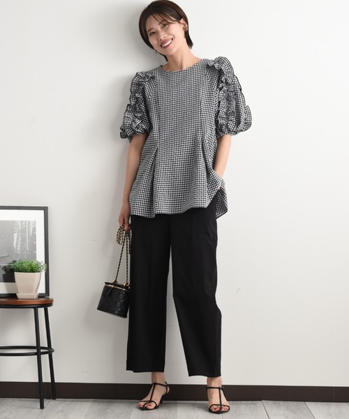 INTERPLANET（インタープラネット）の「綿麻ストレッチカーゴワイドパンツ（その他パンツ・レディース・ブラック/カーキ/ベージュ・FREE）」の15枚目の写真