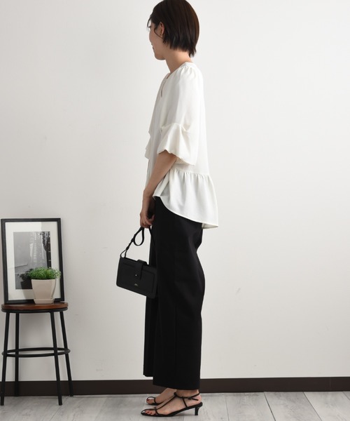 INTERPLANET（インタープラネット）の「綿麻ストレッチカーゴワイドパンツ（その他パンツ・レディース・ブラック/カーキ/ベージュ・FREE）」の18枚目の写真
