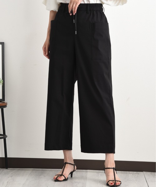 INTERPLANET（インタープラネット）の「綿麻ストレッチカーゴワイドパンツ（その他パンツ・レディース・ブラック/カーキ/ベージュ・FREE）」の4枚目の写真
