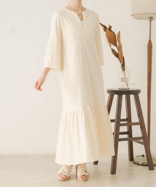 Ambre Neige(アンブルネージュ)の「カットマーメイドワンピース/【WEB/EC限定商品】(ワンピース・レディース・アイボリー/ダークブラウン・FREE)」の13枚目の写真