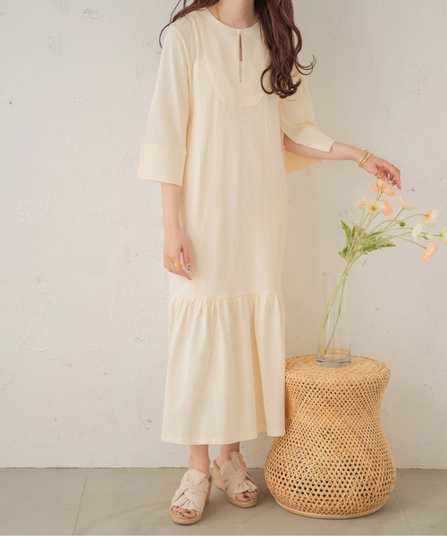 Ambre Neige(アンブルネージュ)の「カットマーメイドワンピース/【WEB/EC限定商品】(ワンピース・レディース・アイボリー/ダークブラウン・FREE)」の11枚目の写真