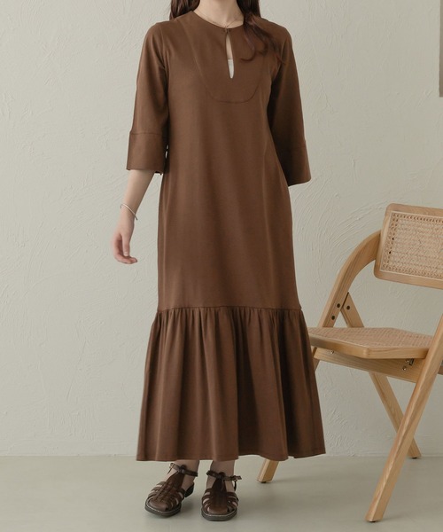 Ambre Neige(アンブルネージュ)の「カットマーメイドワンピース/【WEB/EC限定商品】(ワンピース・レディース・アイボリー/ダークブラウン・FREE)」の16枚目の写真