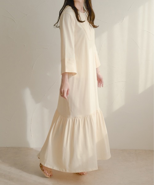 Ambre Neige(アンブルネージュ)の「カットマーメイドワンピース/【WEB/EC限定商品】(ワンピース・レディース・アイボリー/ダークブラウン・FREE)」の17枚目の写真