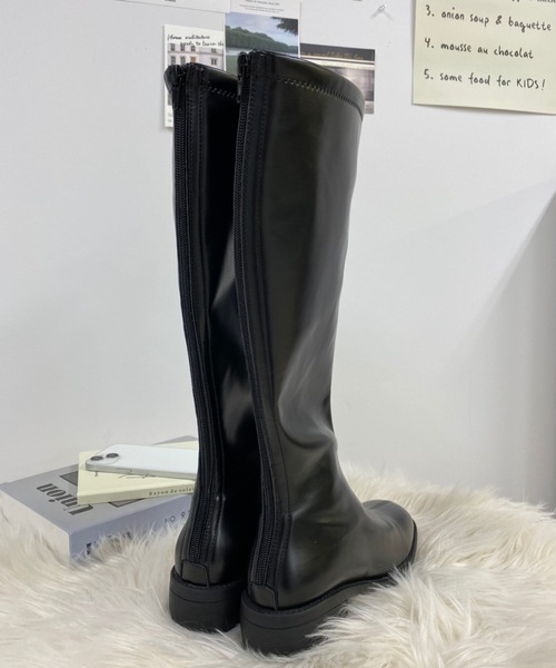 moment+（モーメントプラス）の「ストレッチロングブーツ（ブーツ・レディース・ブラック・L/S/LL/M）」の2枚目の写真