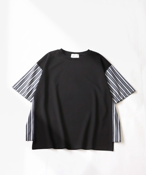 antiqua(アンティカ)の「ストライプスイッチングTシャツ(Tシャツ/カットソー・レディース・ホワイト/ブラック/ネイビー・FREE)」の20枚目の写真
