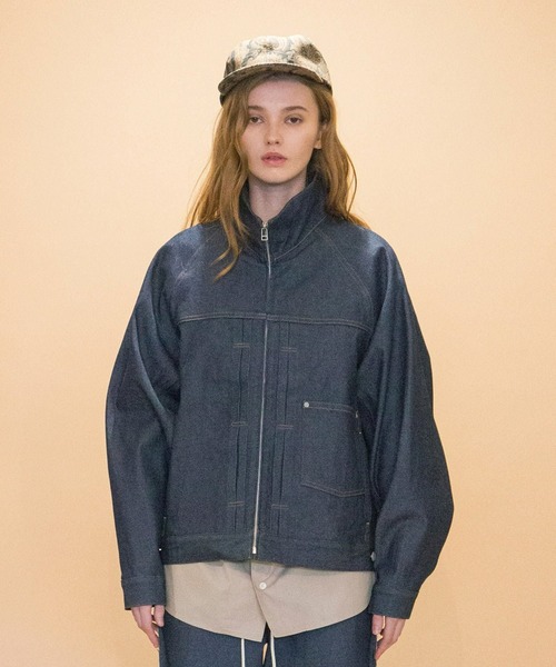 my beautiful landlet(マイビューティフルランドレット)の「【my beautiful landlet】 OPEND ANTIQUE DENIM ZIP JACKET(デニムジャケット・メンズ・インディゴブルー/ホワイト・1/0)」の2枚目の写真