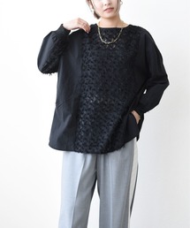 4TEXカットジャガードトップス