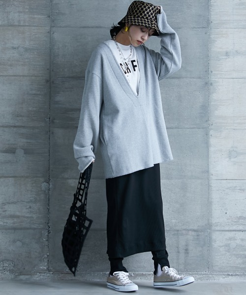 GEVS.（ジェイヴィス）の「＜大きいサイズ＞ レギンス付カットソータイトスカート GEVS.（スカート・レディース・ブラック・L/LL/3L/4L/5L）」の5枚目の写真