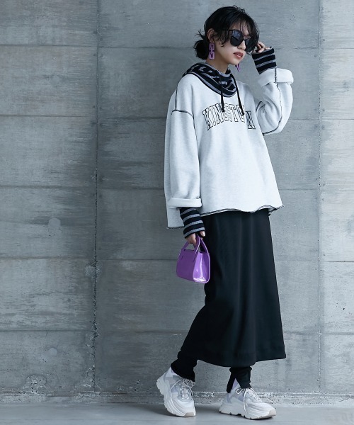 GEVS.（ジェイヴィス）の「＜大きいサイズ＞ レギンス付カットソータイトスカート GEVS.（スカート・レディース・ブラック・L/LL/3L/4L/5L）」の2枚目の写真