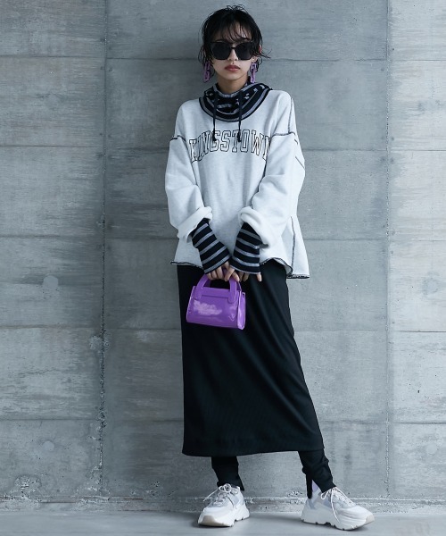 GEVS.（ジェイヴィス）の「＜大きいサイズ＞ レギンス付カットソータイトスカート GEVS.（スカート・レディース・ブラック・L/LL/3L/4L/5L）」の7枚目の写真