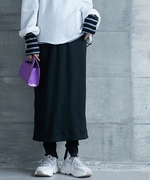 GEVS.（ジェイヴィス）の「＜大きいサイズ＞ レギンス付カットソータイトスカート GEVS.（スカート・レディース・ブラック・L/LL/3L/4L/5L）」の11枚目の写真