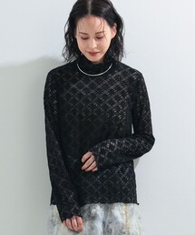 Ray BEAMS | Ray BEAMS / キモウ フラワー レース ハイネック トップス(Tシャツ/カットソー)