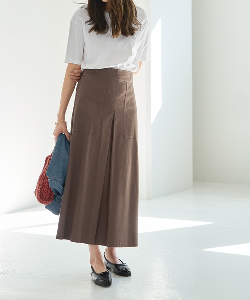 STYLE DELI(スタイルデリ)の「綿ストレッチAラインベイカースカート(スカート・レディース・ブラウン系/グリーン系・01/02)」の5枚目の写真